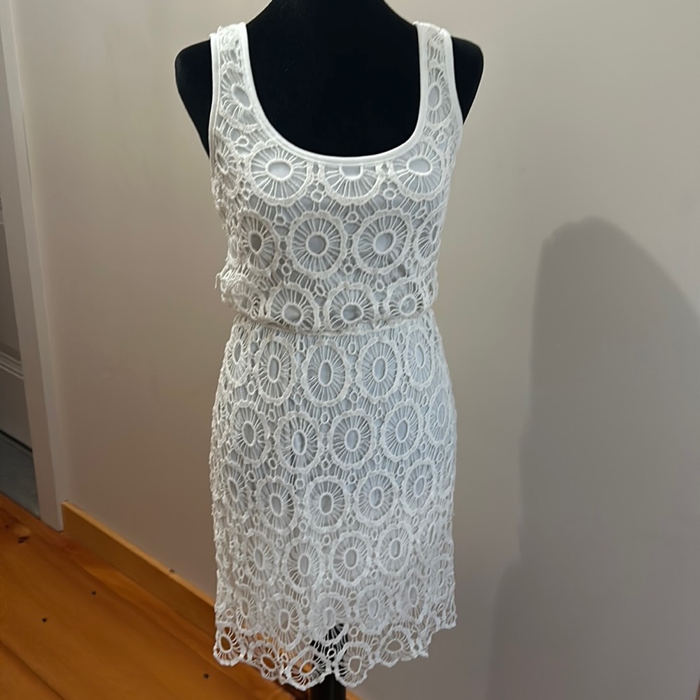 Dress with lace overlay